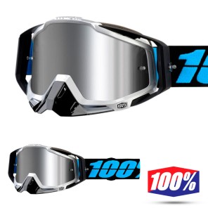Maschera Cross 100% THE RACECRAFT + Daffed - Lente Iniettata Argento Specchio