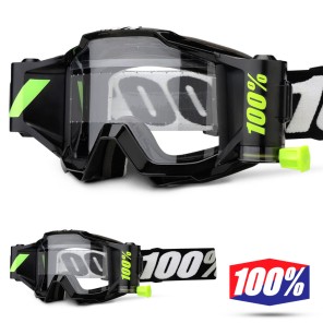 100% Maschera THE ACCURI Fluo Yellow - Lente Rosso Specchio