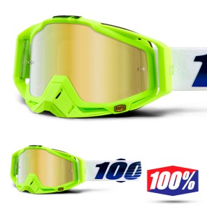 Maschera Cross 100% THE RACECRAFT GP21 - Lente Oro Specchio