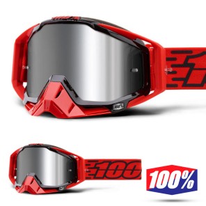 Maschera Cross 100% THE RACECRAFT + Toro - Lente Iniettata Argento Specchio