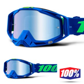 Maschera Cross 100% THE RACECRAFT Dreamflow - Lente Blu Specchio