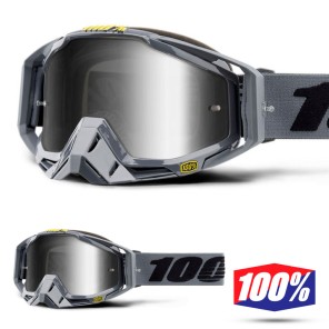 Maschera Cross 100% THE RACECRAFT Nardo - Lente Argento Specchio