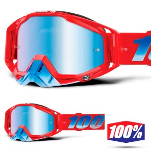 Maschera Cross 100% THE RACECRAFT Kuriakin - Lente Blu Specchio