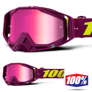 Maschera Cross 100% THE RACECRAFT Klepto - Lente Rosa Specchio