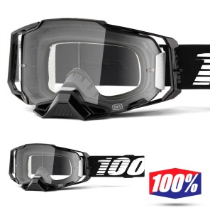 Maschera Cross 100% ARMEGA Black - Lente Trasparente