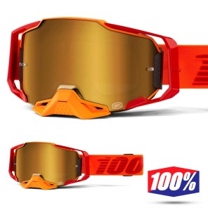 Maschera Cross 100% ARMEGA Litkit - Lente Oro Specchio