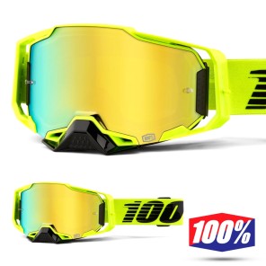 Maschera Cross 100% ARMEGA Nuclear Citrus - Lente Oro Specchio