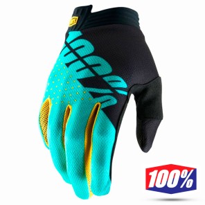 Guanti Cross 100% iTRACK - Nero Acqua