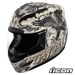 Casco Integrale Icon AIRMADA Scrawl - Bianco