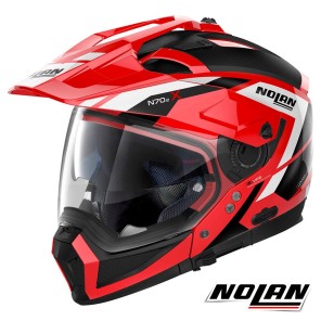 Casco Modulare Nolan N70-2 X Grandes Alpes 28 N-COM - Corsa Red