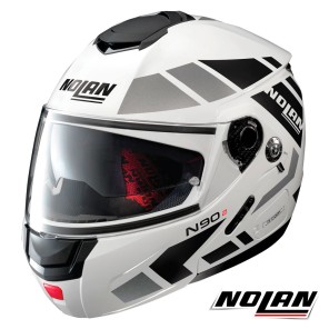 Casco Apribile Nolan N90-2 Euclid 28 N-COM - Metal White