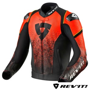 Giacca REV'IT! QUANTUM - Nero Rosso Neon
