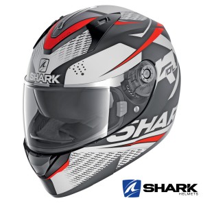 Casco Integrale Shark RIDILL Stratom Mat - Nero Bianco Rosso