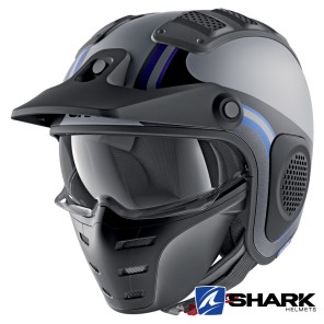 Casco Jet Shark X-DRAK Hister Mat - Antracite Nero Blu