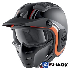 Casco Jet Shark X-DRAK Hister Mat - Nero Antracite Arancione