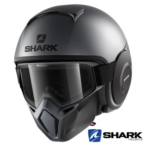 Casco Jet Shark STREET-DRAK Street-Neon Mat - Antracite Nero
