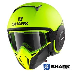 Casco Jet Shark STREET-DRAK Street-Neon Mat - Giallo Nero