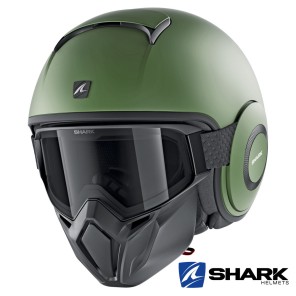 Casco Jet Shark STREET-DRAK Blank Mat - Verde
