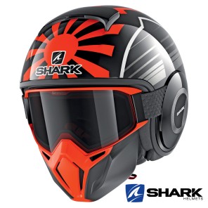 Casco Jet Shark STREET-DRAK Replica Zarco Malaysian GP - Nero Arancione Antracite