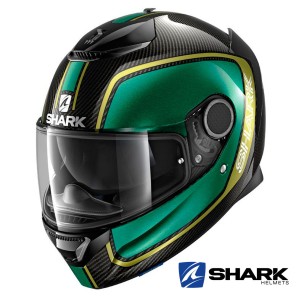 Casco Integrale Shark SPARTAN CARBON Priona - Nero Verde Oro