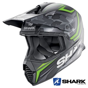 Casco Cross Shark VARIAL Replica Tixier Mat - Nero Verde Antracite