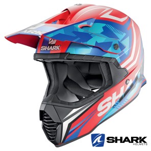 Casco Cross Shark VARIAL Replica Tixier Mat - Rosso Bianco Blu