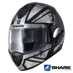 Casco Apribile Shark EVOLINE SERIES 3 Tixer Mat - Nero Cromo Argento