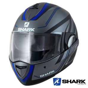 Casco Apribile Shark EVOLINE SERIES 3 Hyrium Mat - Antracite Nero Blu