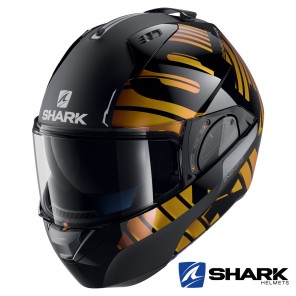 Casco Apribile Shark EVO-ONE 2 Lithion Dual - Nero Cromo Oro