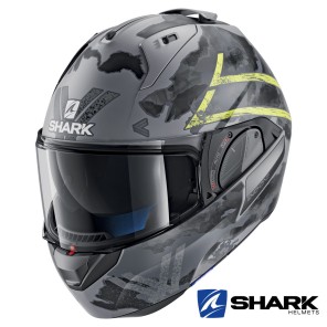 Casco Apribile Shark EVO-ONE 2 Skuld Mat - Antracite Giallo Nero