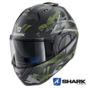 Casco Apribile Shark EVO-ONE 2 Skuld Mat - Nero Verde Antracite
