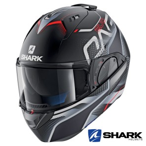Casco Apribile Shark EVO-ONE 2 Keenser Mat - Nero Argento Rosso