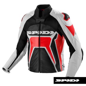 Giacca in Pelle Spidi WARRIOR 2 - Nero Rosso