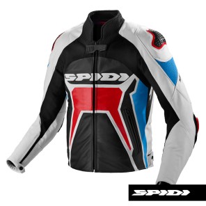 Giacca in Pelle Spidi WARRIOR 2 - Rosso Azzurro