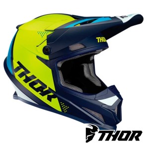 Casco Motocross Thor SECTOR BLADE - Blu Navy Giallo Acido
