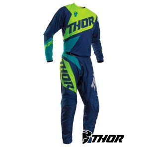 Completo Cross Thor SECTOR BLADE - Blu Navy Giallo Acido