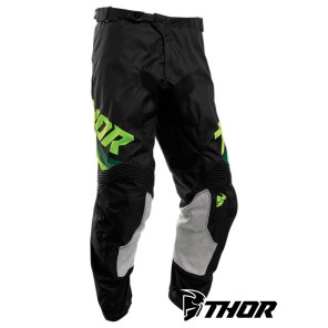 Pantaloni Cross Bambino Thor Youth PULSE AIR PINNER - Nero Giallo Acido