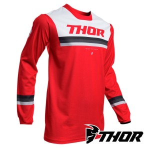 Maglia Cross Thor PULSE PINNER - Rosso Bianco
