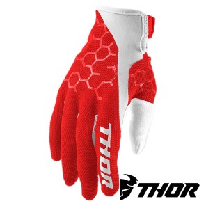 Guanti Cross Thor DRAFT - Rosso Bianco