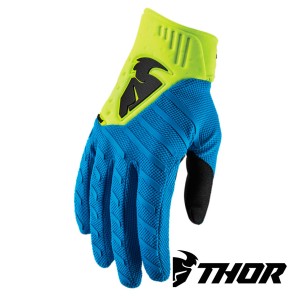 Guanti Cross Thor REBOUND - Blu Elettrico Acido