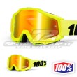 100% Maschera THE ACCURI Fluo Yellow - Lente Rosso Specchio