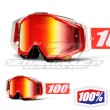 100% Maschera THE RACECRAFT Fire Red - Lente Rosso Specchio