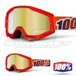 100% Maschera THE STRATA Fire Red - Lente Oro Specchio