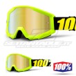 100% Maschera THE STRATA Neon Yellow - Lente Oro Specchio