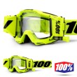 Maschera Cross 100% THE ACCURI FORECAST Fluo Yellow - Lente Trasparente