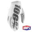 Guanti Cross 100% BRISKER - Bianco Argento