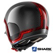 Casco Jet Shark S-DRAK CARBON Vinta - Nero Cromo Rosso