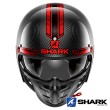 Casco Jet Shark S-DRAK CARBON Vinta - Nero Cromo Rosso