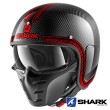 Casco Jet Shark S-DRAK CARBON Vinta - Nero Cromo Rosso