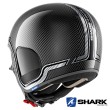 Casco Jet Shark S-DRAK CARBON Vinta - Nero Cromo Argento